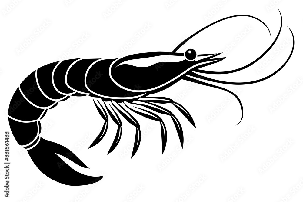 shrimp silhouette vector illustration shrimp silhouette vector illustration