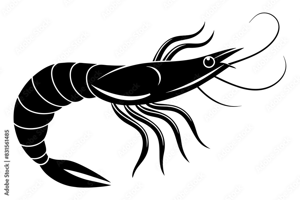 shrimp silhouette vector illustration shrimp silhouette vector illustration
