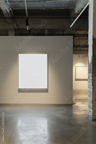 The Stark Beauty of a Blank Picture Frame in a Minimalist Art Gallery Warehouse