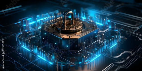 Enhance Data Protection with Lock Security and Intrusion Detection for Secure Tech Networks. Concept Data Protection, Lock Security, Intrusion Detection, Secure Tech Networks