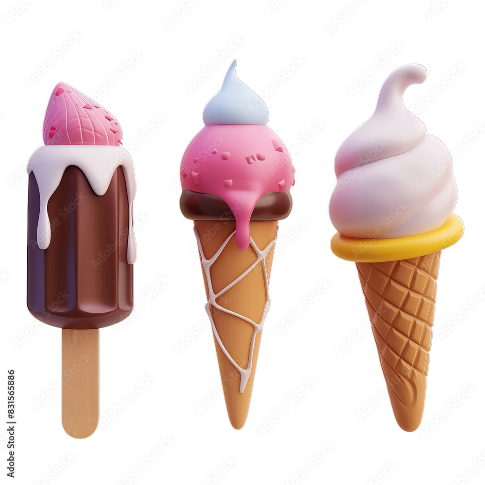 Food Illustration Reference. 3D Render Illustration of Ice Cream Food Illustration Reference. 3D Render Illustration of Ice Cream