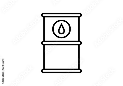 Icono negro de barril de petróleo o combustible.