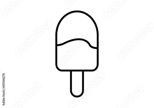 Icono negro de helado de paleta