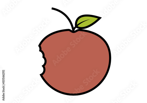 Manzana roja con un mordisco