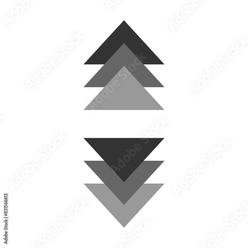 モノクログラデーション風上下三連矢印セット