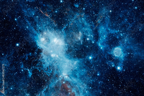 Beautiful blue space. Elements of this image furnished by NASA