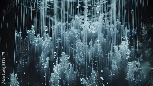 A dynamic digital waterfall where each droplet syncs with a beat, creating an immersive sound and visual symphony.