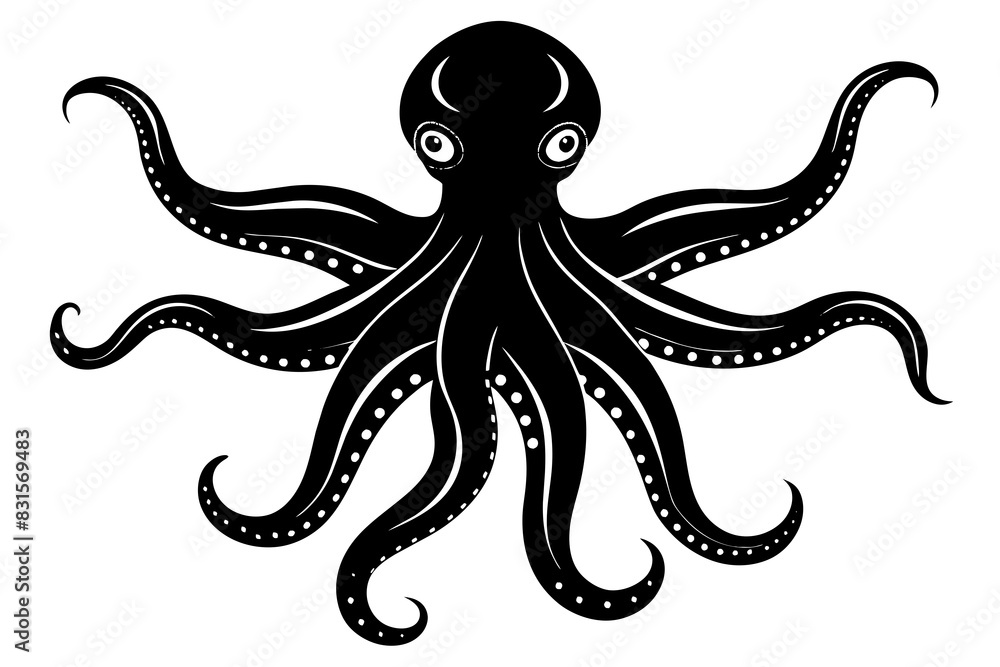 octopus silhouette vector illustration octopus silhouette vector illustration
