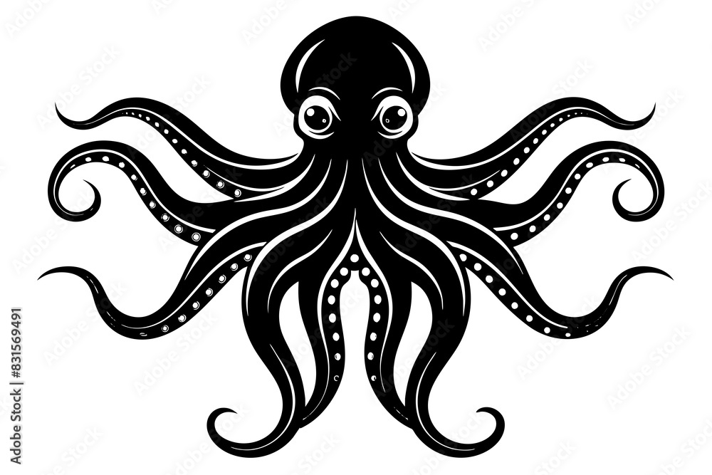 octopus silhouette vector illustration octopus silhouette vector illustration