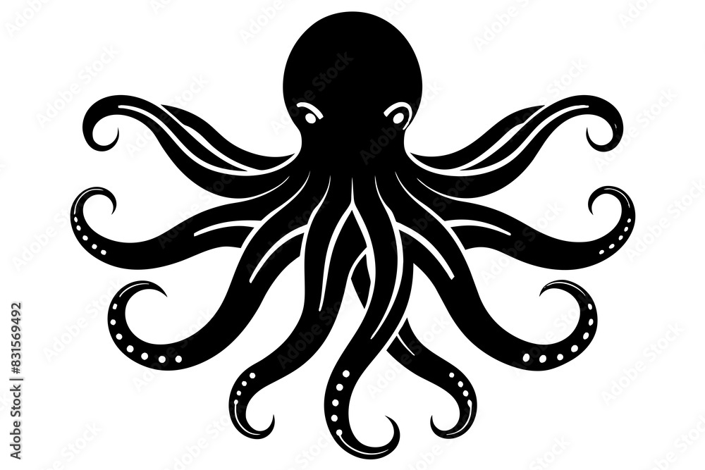 octopus silhouette vector illustration octopus silhouette vector illustration