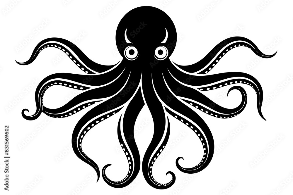 octopus silhouette vector illustration octopus silhouette vector illustration