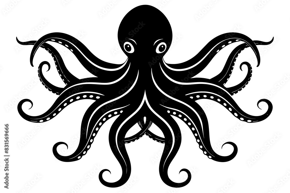 octopus silhouette vector illustration octopus silhouette vector illustration