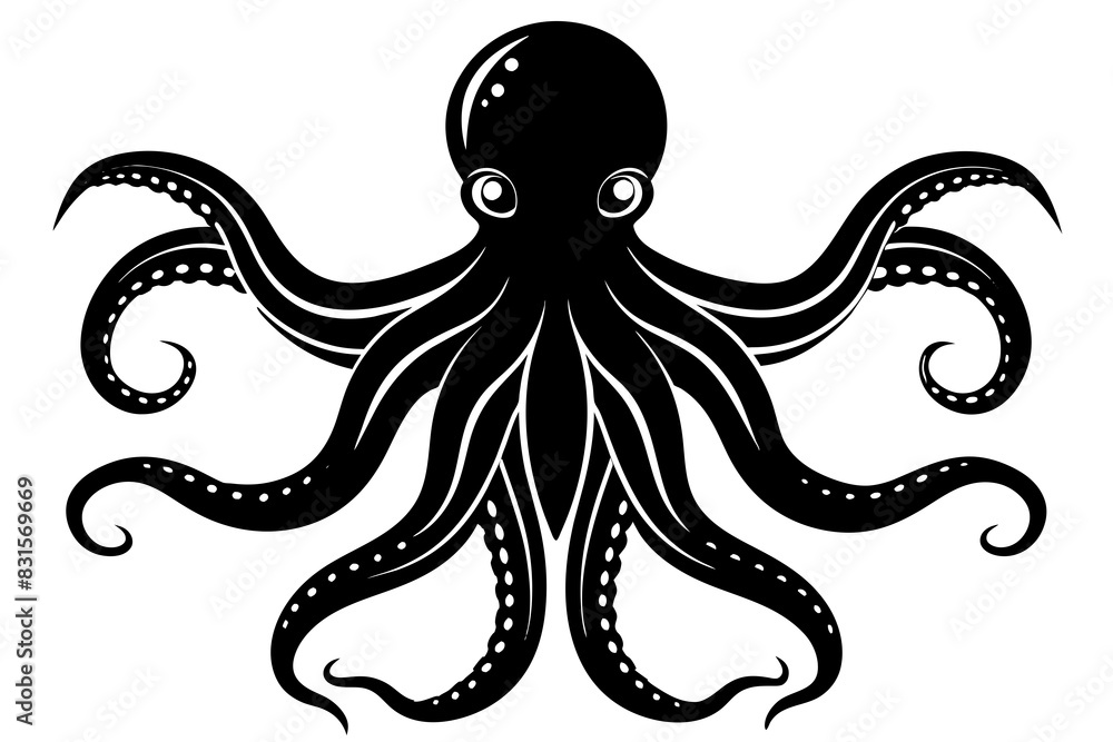 octopus silhouette vector illustration octopus silhouette vector illustration