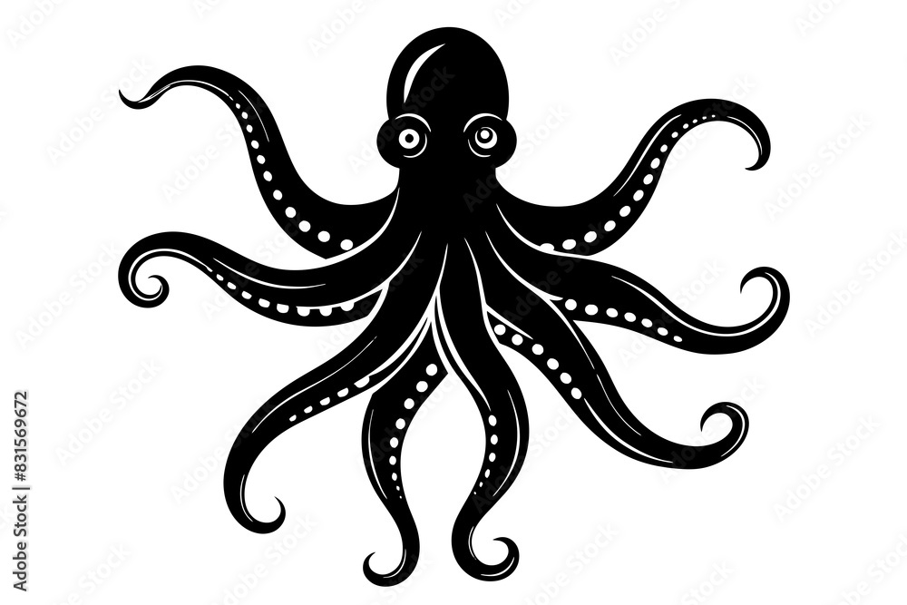 octopus silhouette vector illustration octopus silhouette vector illustration