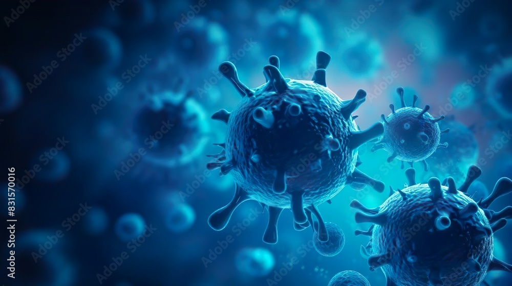 Respiratory virus particles infections. Virus germ bacteria