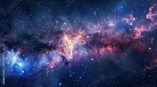 Galaxy Panorama: Universe Filled with Stars and Nebulae
