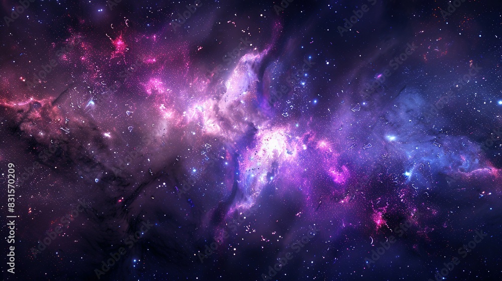 Fototapeta premium Starry Universe Panorama: Galaxies and Nebulae in Space