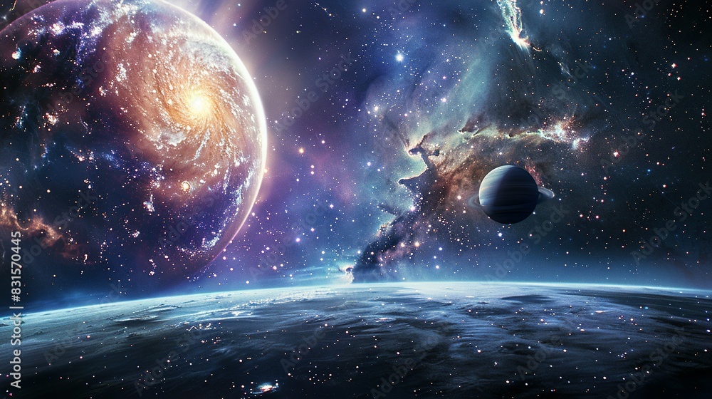 Stellar Panorama: Star-Filled Universe with Galaxies and Nebulae Stellar Panorama: Star-Filled Universe with Galaxies and Nebulae