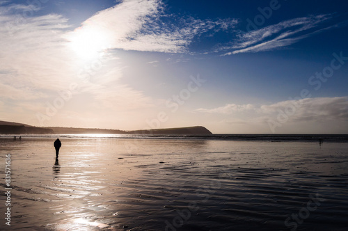 Sunset Silhouette on the beach in Wales