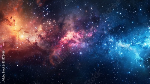 Nebulae and Stars in Space: Panoramic Galaxy View #831572468