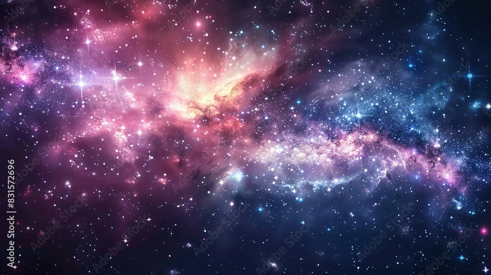 Star-Filled Space Panorama: Universe with Galaxies and Nebulae Star-Filled Space Panorama: Universe with Galaxies and Nebulae