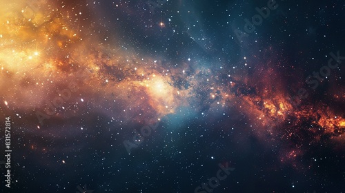 Star-Filled Space Panorama  Universe with Galaxies and Nebulae