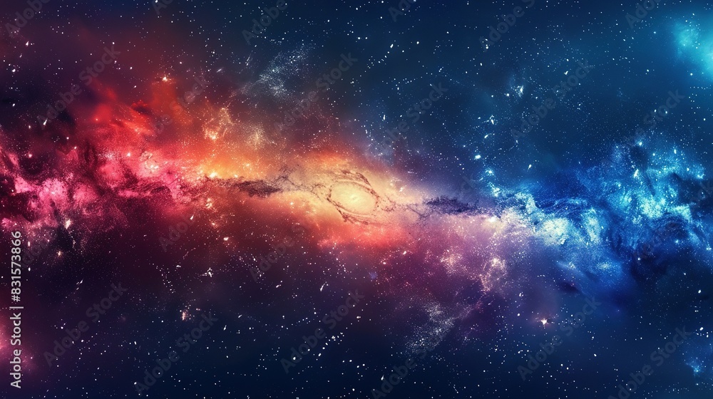 Fototapeta premium Cosmic Panorama: Stars, Nebulae, and Galaxies