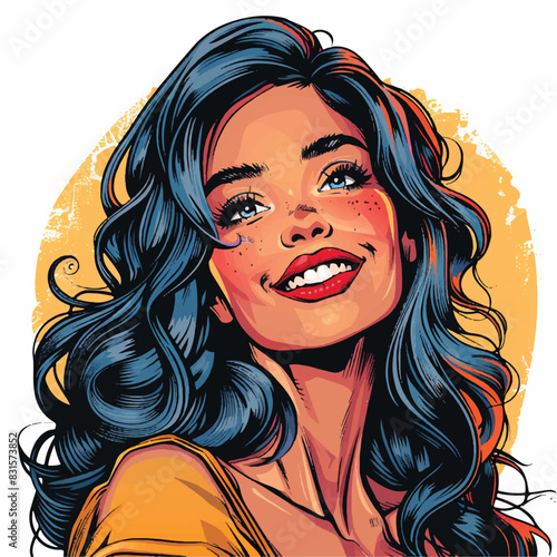 vector woman smiling
