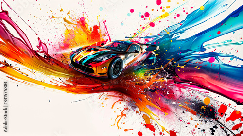 Racing sport car street racing elements useful for rally, race poster, placard, print, leaflet design. Hand drawing style. Sketch art.