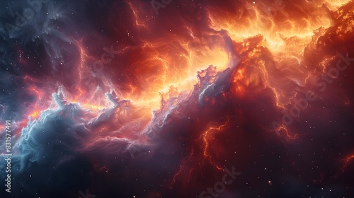 Transcendent Organic Forms Undulating Across Vibrant Nebula Skies photo