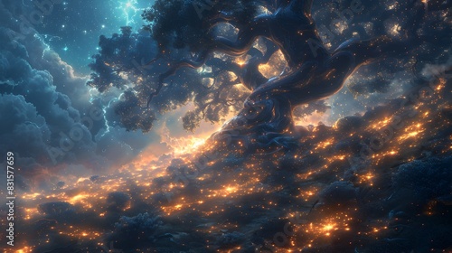 Bioluminescent Mushroom Groves An Enchanted Forest Illuminated by Mystic Light