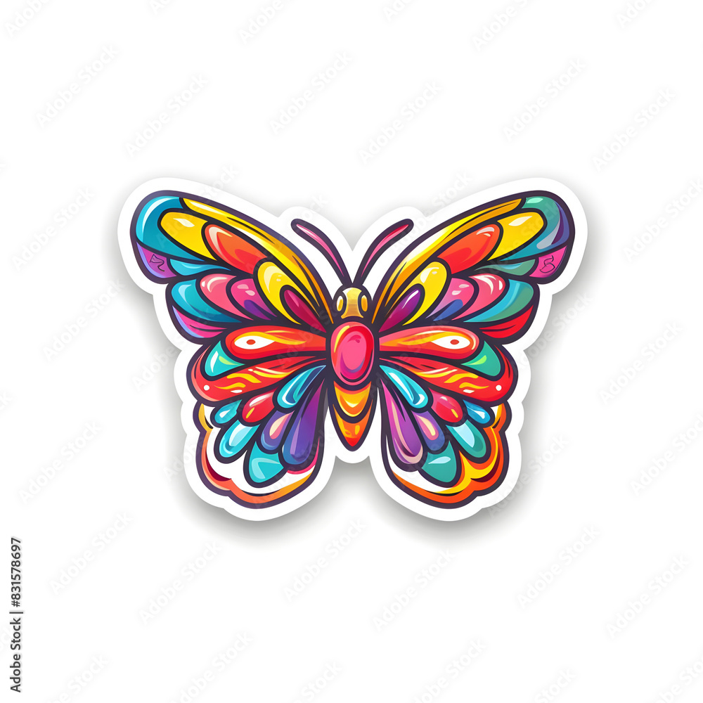 Butterfly sticker on a white background Butterfly sticker on a white background