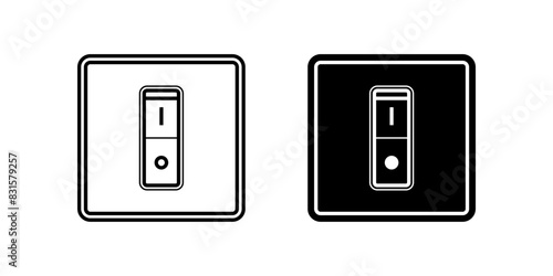 electric switch icon set isolated on white background