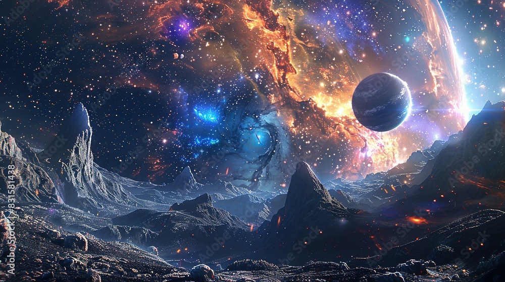 Space Wallpaper: Galaxy and Planets Banner Background Space Wallpaper: Galaxy and Planets Banner Background