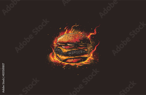Burger logo design template vector illustration