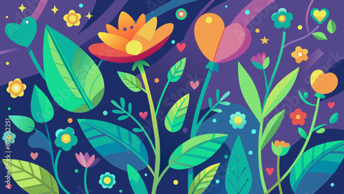 Diseño Minimalista: Flores y Corazones en Simplicidad