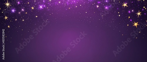 shining stars on plain bright purple background illust black background illustration banner design photo