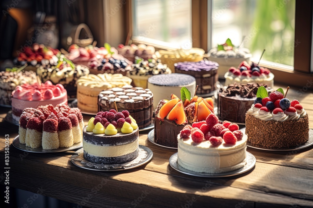 chocolate cake with cherry, generative ai chocolate cake with cherry, generative ai