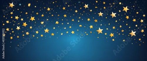 shining stars on plain bright blue background illustra black background illustration banner design photo