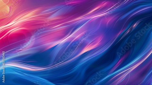 Abstract fluid shapes in pink and blue colors. Digital art background