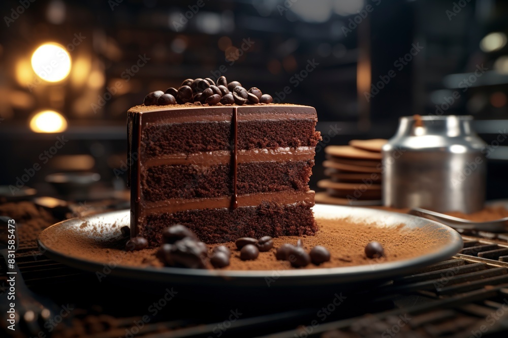chocolate cake with nuts, generative ai chocolate cake with nuts, generative ai