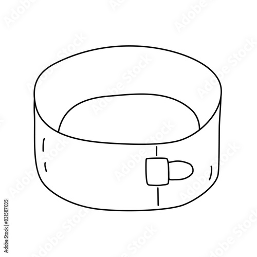 Round baking dish for cake or Springform pan, doodle style flat vector outline for coloring book