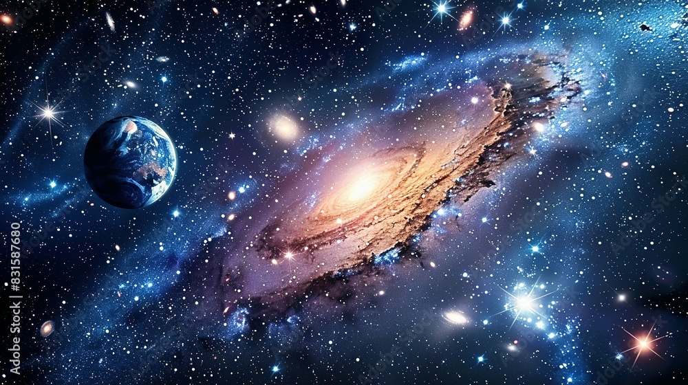 Obraz premium Starry Night Collage: Deep Space and Galaxies