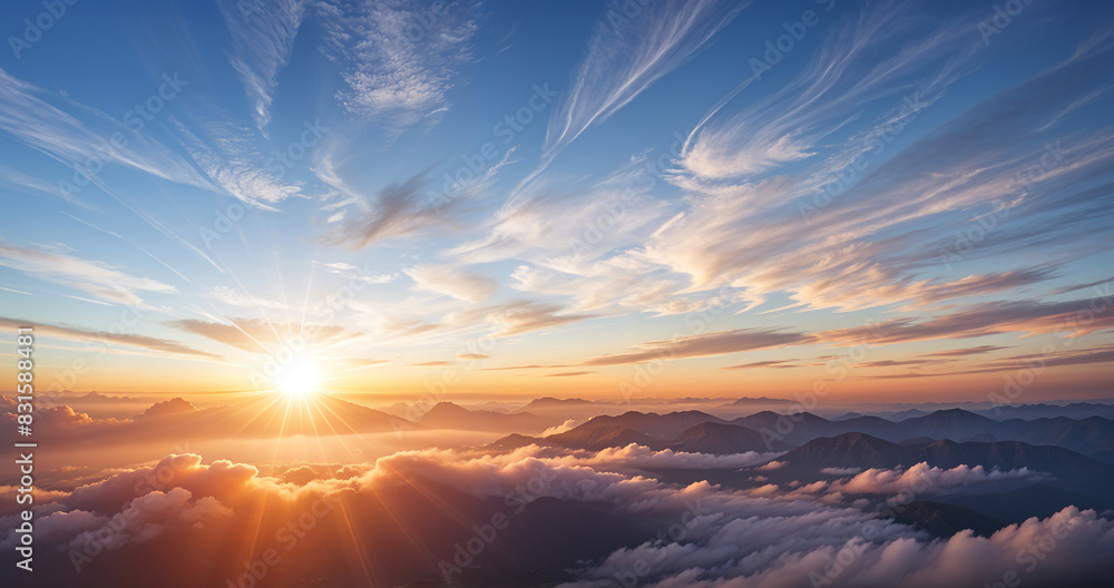 Golden Sunset Over the Mountains