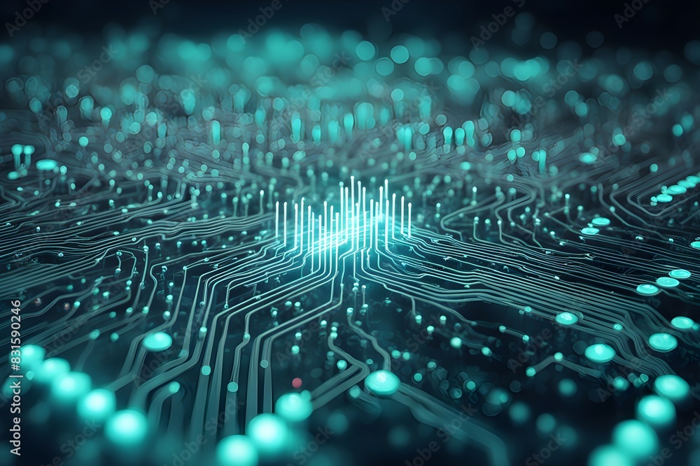 A computer chip with a blue background A computer chip with a blue background