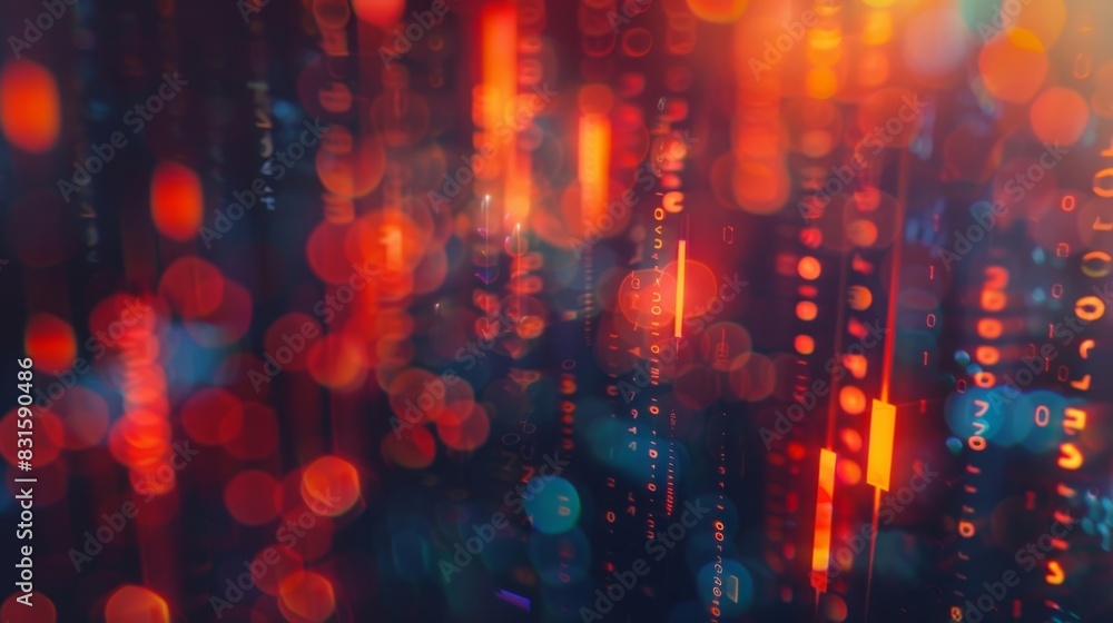 Fototapeta premium In a simulated environment traders interact with digital avatars and virtual screens in order to conduct complex crypto trades.
