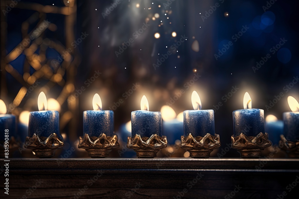 candles and christmas decorations, generative ai candles and christmas decorations, generative ai