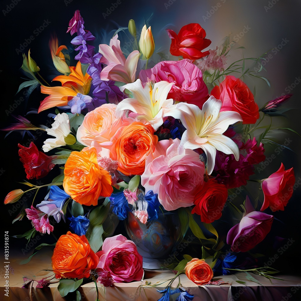 bouquet of flowers on black bouquet of flowers on black