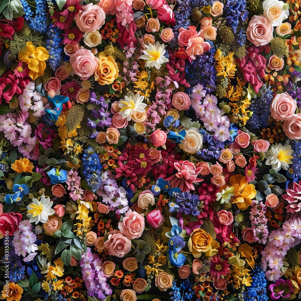 floral fantasy wall enchanting backdrop of vibrant flowers for wedding or flower shop handmade decoration