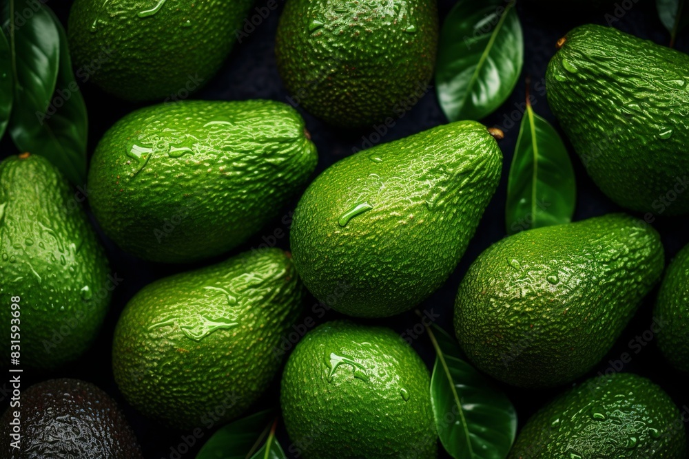 avocado with water drops, generative ai avocado with water drops, generative ai